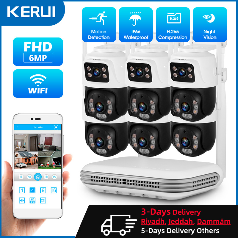 Home Security Wifi Camera - KERUI للماء 6MP HD اللاسلكية عدسة