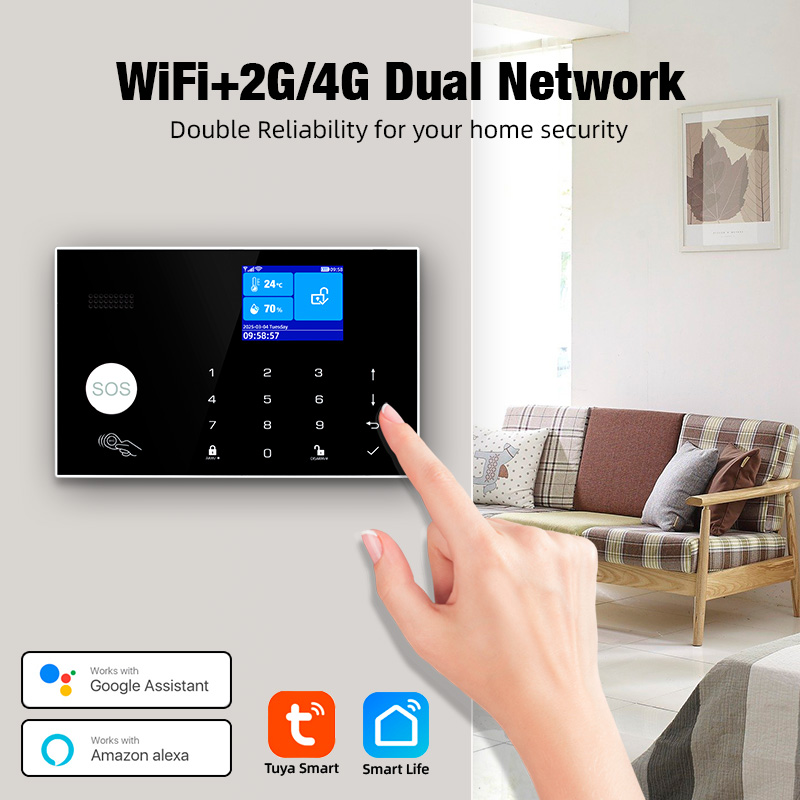Home Security Ring - إنذار KERUI 4G مع زر حلقة