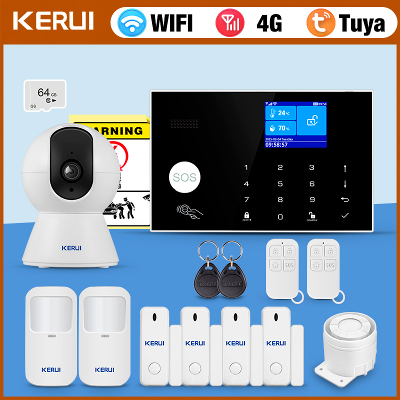 Home Zone Security App - نظام إنذار KERUI 4G مع مناطق