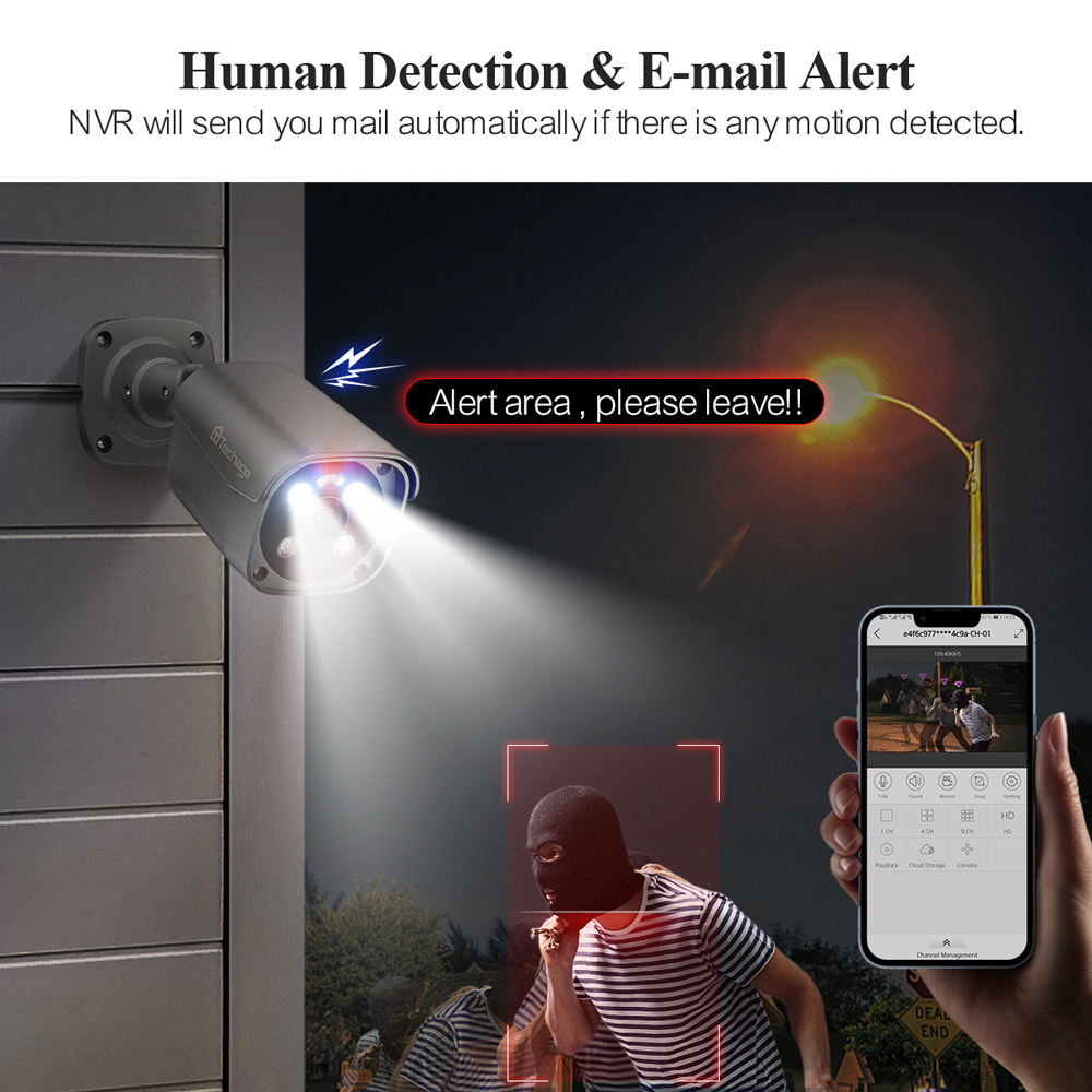 Techage H.265 8CH 5MP 8MP 4K P - مراجعة Home Security Monitoring System وسعره