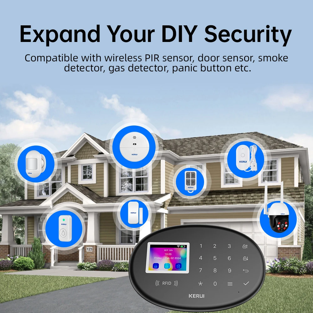 KERUI WiFi + 4G/2G نظام إنذار  - مراجعة Home Zone Security App وسعره