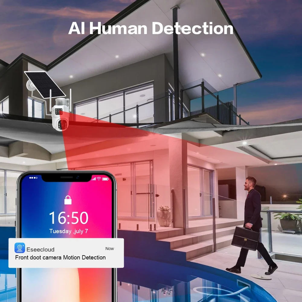 نظام كاميرا CCTV شمسي بعدسة مز - مراجعة Home Security Monitoring System وسعره