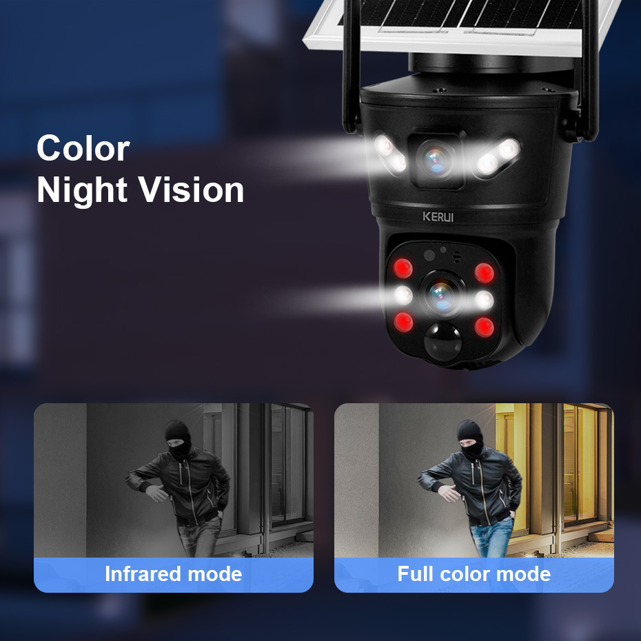كاميرا KERUI الشمسية بدقة 6 مي - مراجعة Home Security Monitoring System وسعره