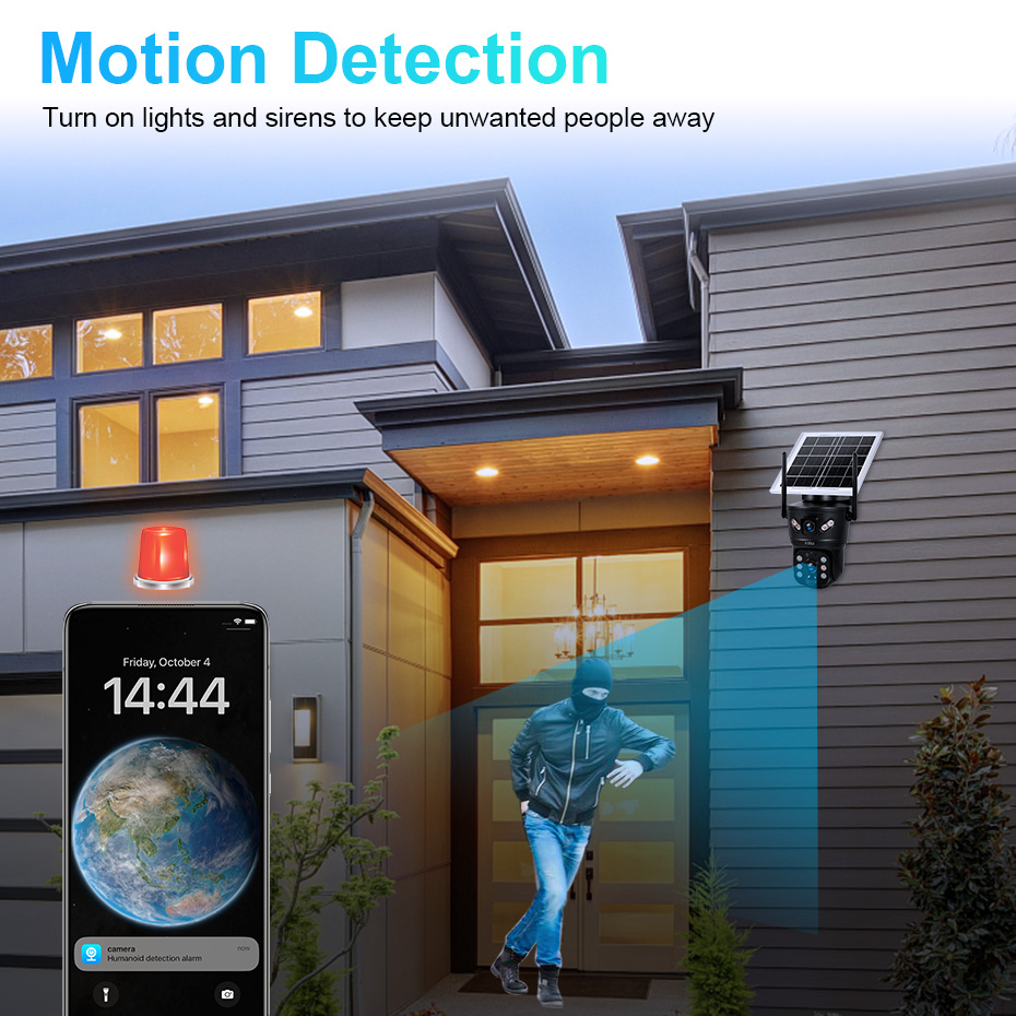 كاميرا KERUI الشمسية بدقة 6 مي - مراجعة Home Security Monitoring System وسعره