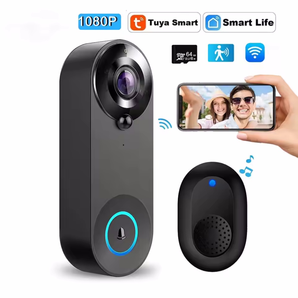 Tuya 1080P اللاسلكية جرس باب و - مراجعة Home Security Monitoring System وسعره