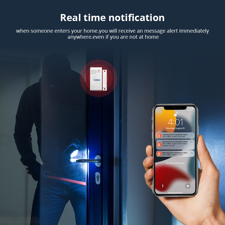 KERUI Tuya Smart WIFI Wireless - مراجعة Home Zone Security App وسعره