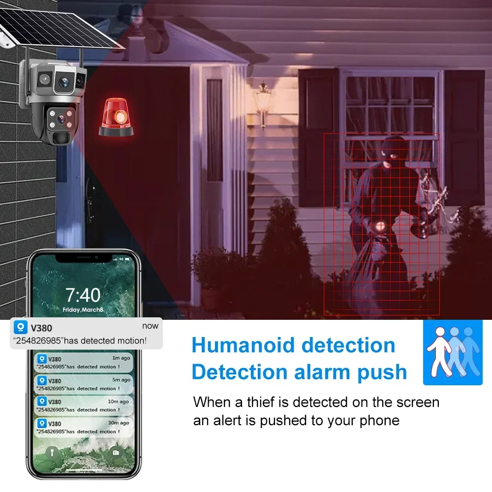 كاميرا V380 بدقة 4K مع 3 شاشات - مراجعة Home Security La وسعره
